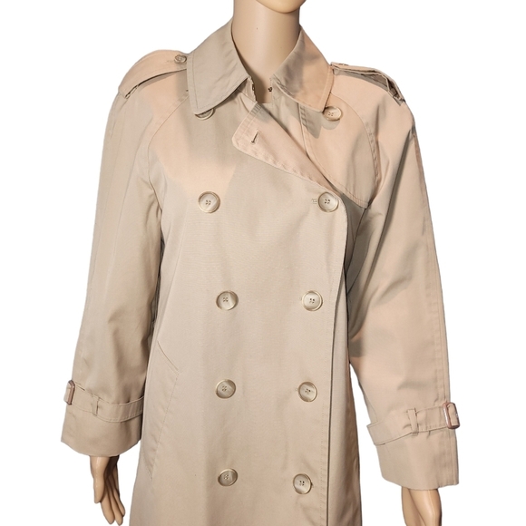 London Fog lined Trench / Rain Coat Made in USA Womens 6PET Excellent Like New - Picture 3 of 11